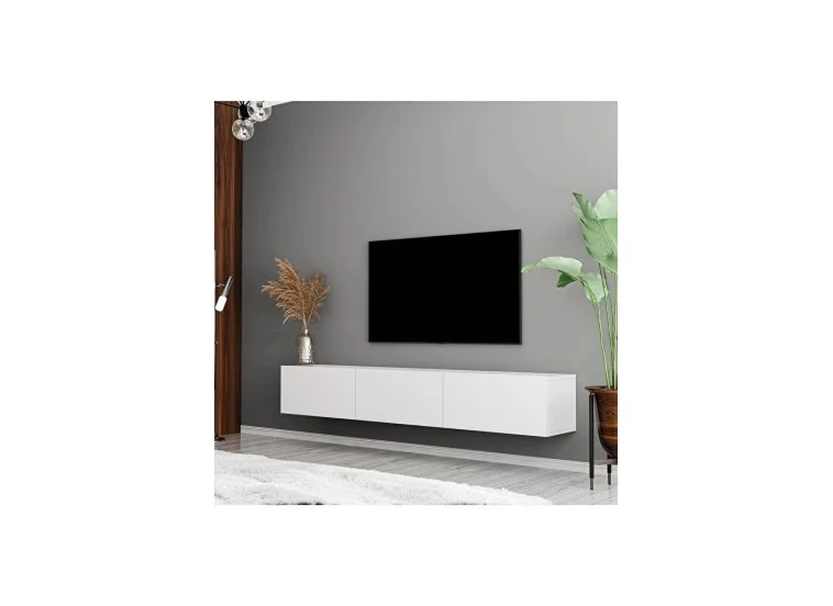 Έπιπλο Τηλεόρασης με πόρτες, 1230 SOLE λευκό Μ180xΠ31,8xΥ29,6εκ., All4home