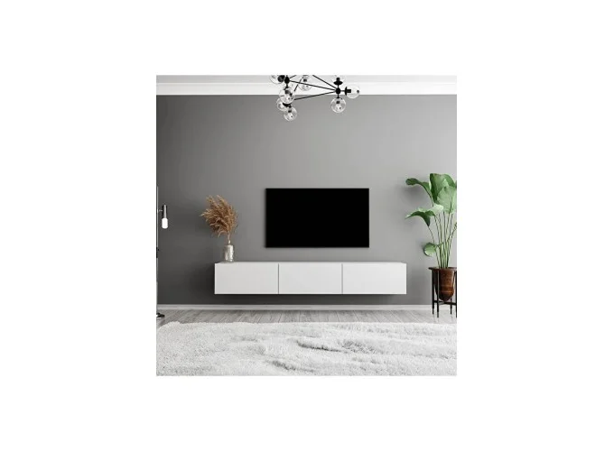 Έπιπλο Τηλεόρασης με πόρτες, 1230 SOLE λευκό Μ180xΠ31,8xΥ29,6εκ., All4home