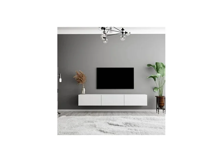 Έπιπλο Τηλεόρασης με πόρτες, 1230 SOLE λευκό Μ180xΠ31,8xΥ29,6εκ., All4home