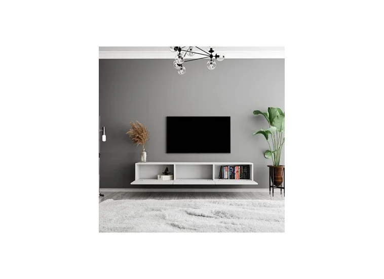 Έπιπλο Τηλεόρασης με πόρτες, 1230 SOLE λευκό Μ180xΠ31,8xΥ29,6εκ., All4home