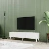 Έπιπλο Τηλεόρασης με πόρτες, 1240 Eva λευκό Μ150xΠ31,8xΥ44,6 εκ., All4home