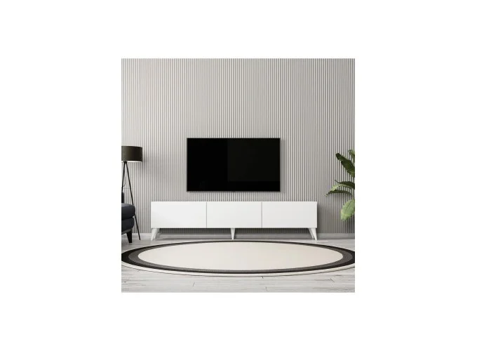 Έπιπλο Τηλεόρασης με πόρτες, 1250 Elisa λευκό Μ180xΠ31,8xΥ44,6 εκ., All4home