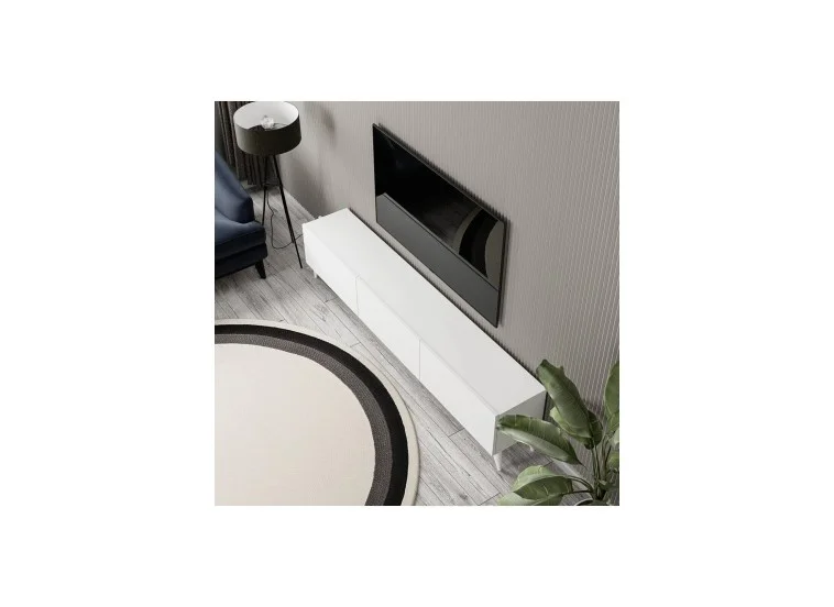 Έπιπλο Τηλεόρασης με πόρτες, 1250 Elisa λευκό Μ180xΠ31,8xΥ44,6 εκ., All4home