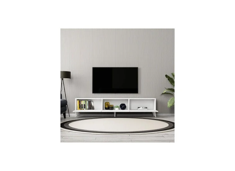 Έπιπλο Τηλεόρασης με πόρτες, 1250 Elisa λευκό Μ180xΠ31,8xΥ44,6 εκ., All4home