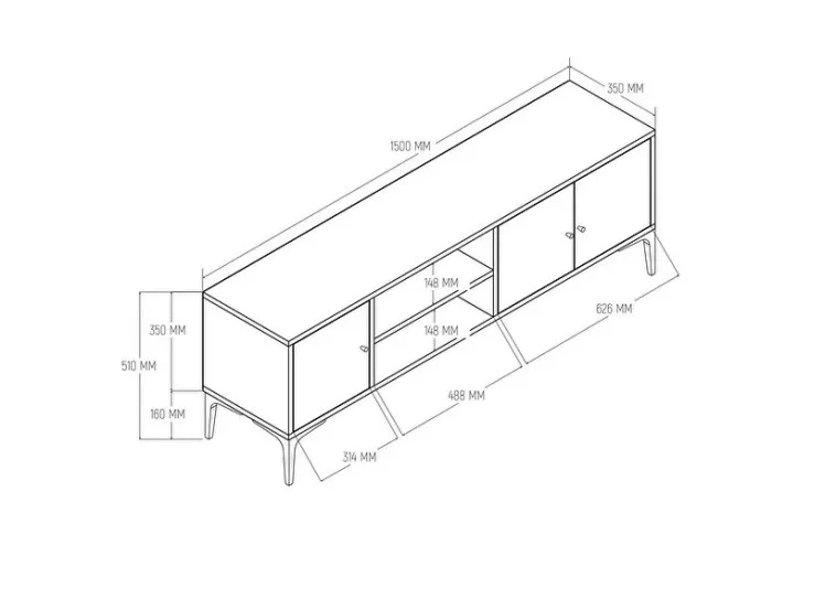 Έπιπλο Τηλεόρασης 1270 Nest Μ150xΠ35xΥ51εκ., All4home