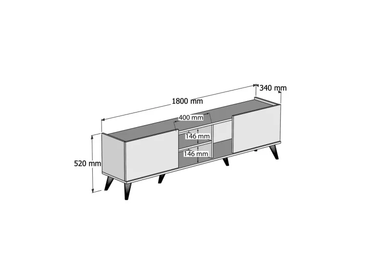 Έπιπλο Τηλεόρασης , 1310 Elegante Amalfi Μ180xΠ34xΥ52 εκ., All4home