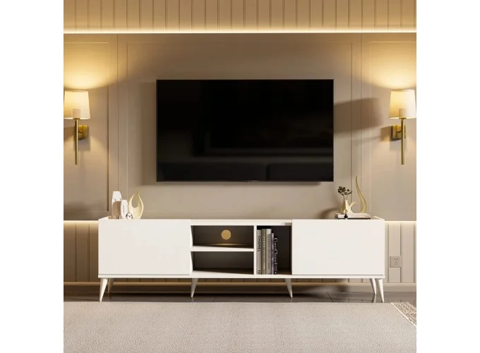 Έπιπλο Τηλεόρασης , 1320 Elegante Beyaz(Bute) Μ180xΠ34xΥ52 εκ., All4home