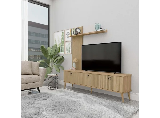 Έπιπλο Τηλεόρασης με ράφι ,Terra 1382 Μ180xΠ35xΥ53 εκ., All4home