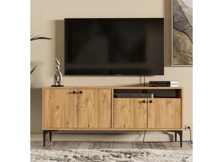 Έπιπλο Τηλεόρασης με ράφι,Artemis 1540 Μ138xΠ29,5xΥ48,6 εκ., All4home