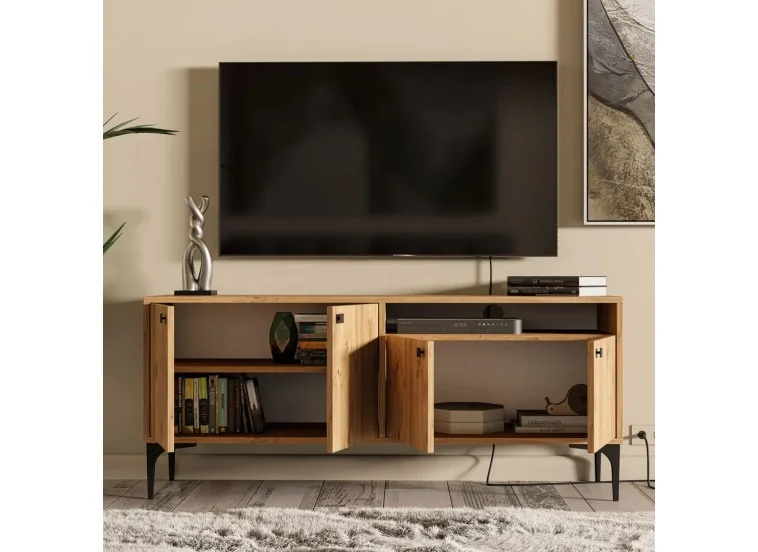 Έπιπλο Τηλεόρασης με ράφι,Artemis 1540 Μ138xΠ29,5xΥ48,6 εκ., All4home