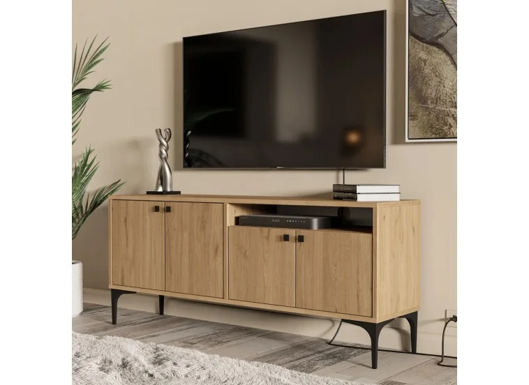 Έπιπλο Τηλεόρασης με ράφι,Artemis 1546 Μ138xΠ29,5xΥ48,6 εκ., All4home