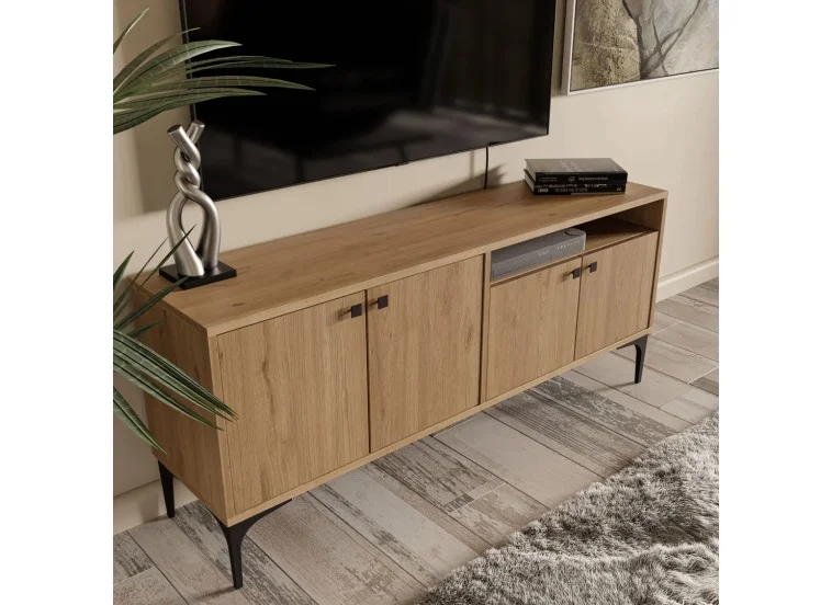 Έπιπλο Τηλεόρασης με ράφι,Artemis 1546 Μ138xΠ29,5xΥ48,6 εκ., All4home