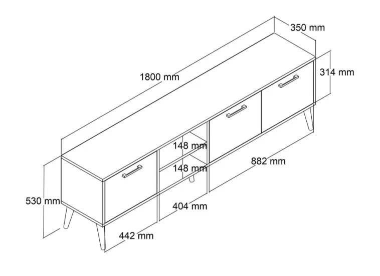 Έπιπλο Τηλεόρασης ,1590 Aurora  , Μ180xΠ35xΥ53 εκ., All4home