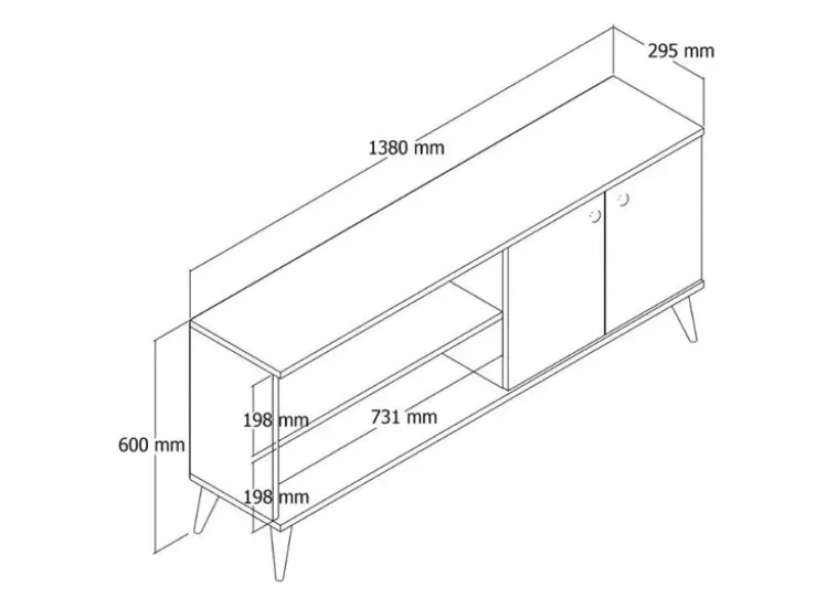 Έπιπλο Τηλεόρασης με ράφι,Everest 1570 Μ138xΠ29,5xΥ60 εκ., All4home