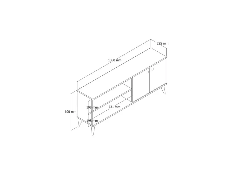 Έπιπλο Τηλεόρασης με ράφι,Everest 1574 Μ138xΠ29,5xΥ60 εκ., All4home