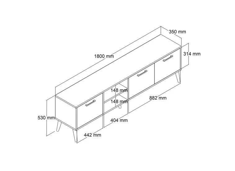 Έπιπλο Τηλεόρασης ,1581 Exxen , Μ180xΠ35xΥ53 εκ., All4home