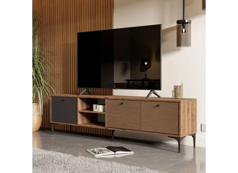 Έπιπλο Τηλεόρασης ,Vision 1362 Hat-Kaplan-Antrasit Μ180xΠ35xΥ50,5 εκ., All4home