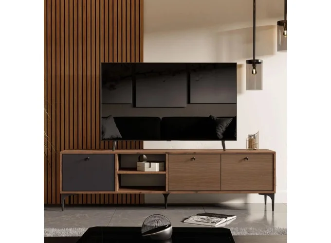 Έπιπλο Τηλεόρασης ,Vision 1362 Hat-Kaplan-Antrasit Μ180xΠ35xΥ50,5 εκ., All4home