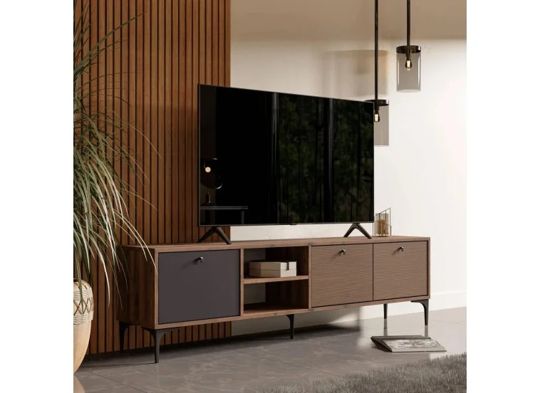 Έπιπλο Τηλεόρασης ,Vision 1362 Hat-Kaplan-Antrasit Μ180xΠ35xΥ50,5 εκ., All4home