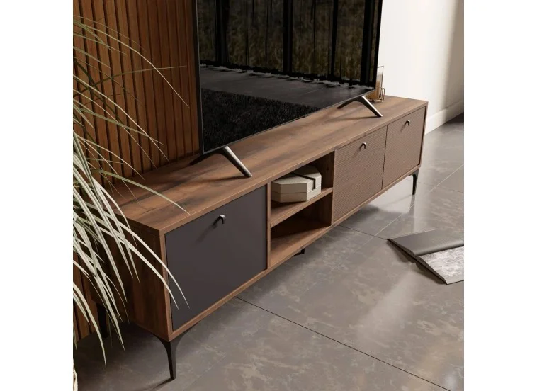 Έπιπλο Τηλεόρασης ,Vision 1362 Hat-Kaplan-Antrasit Μ180xΠ35xΥ50,5 εκ., All4home