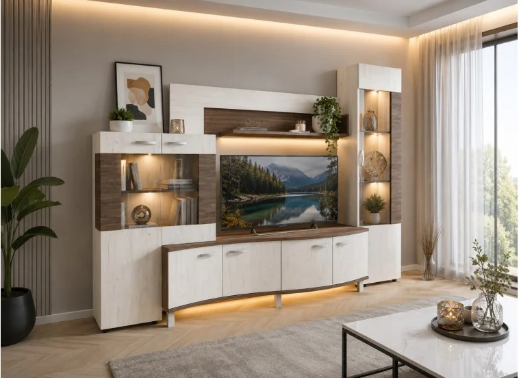 Σύνθετο Σαλονιού με Led φωτισμό 235/176/47 εκ. Play, Genomax