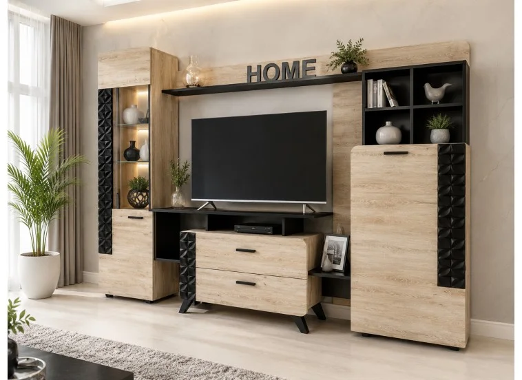 Σύνθετο Σαλονιού Nice, 222x43x185, Genomax