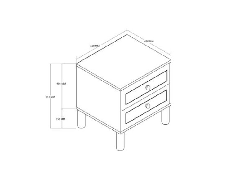 Κομοδίνο 3740 Vega , 52x45x55,1 εκ., All4home