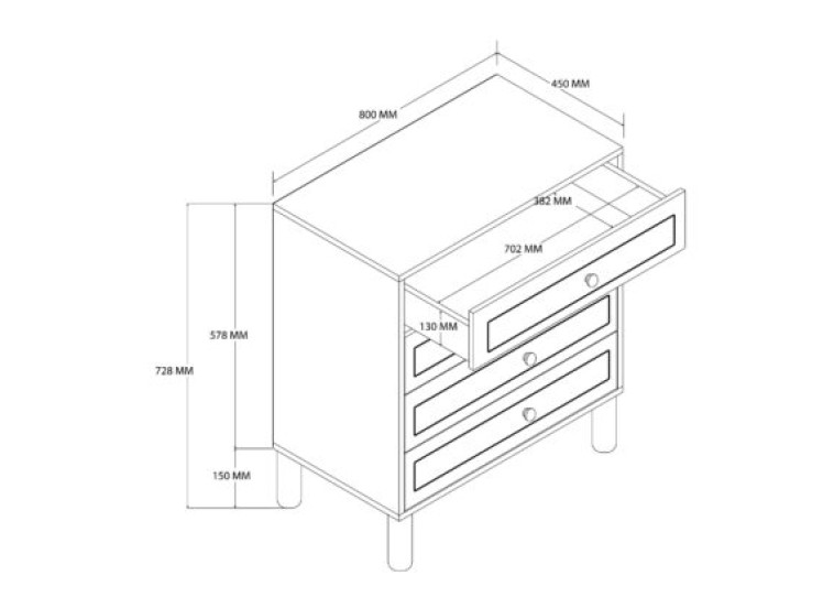Συρταριέρα 3730 Vega , 80x45x72,8 εκ., All4home