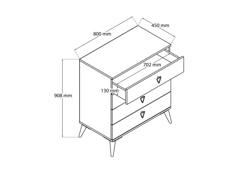 Συρταριέρα  3612 Versace , 80x45x90,8εκ., All4home