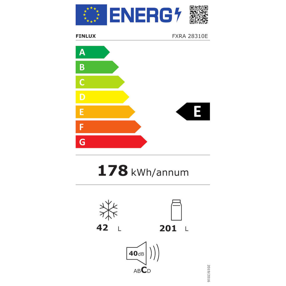 Ψυγειοκαταψύκτης, 243 λίτρα, FXRA 28310E,  Υ160xΠ54xΒ56εκ., Λευκό, Finlux