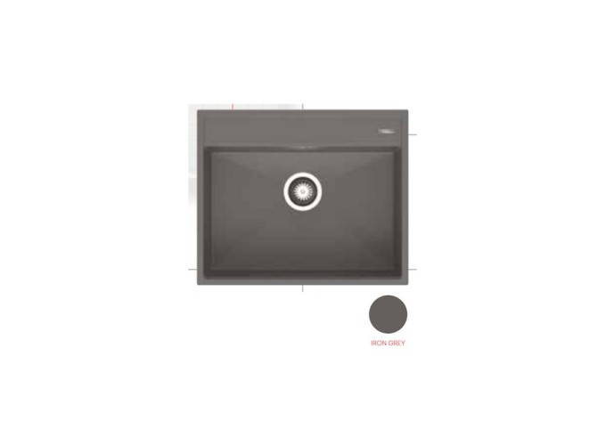 ΝΕΡΟΧΥΤΗΣ PYRAGRANITE ITHAKA 61x51 1B IRON GREY