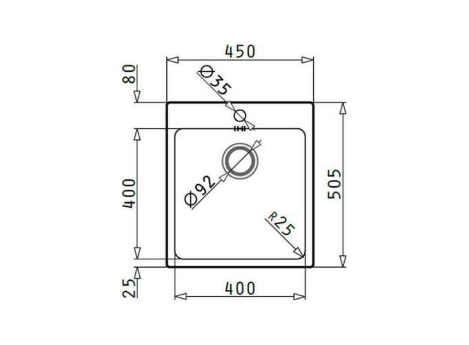 ΝΕΡΟΧΥΤΗΣ INSET LEDGE 45X50,5X20 1Β(40Χ40) R25 1ΤΗ O92 GOF N/S