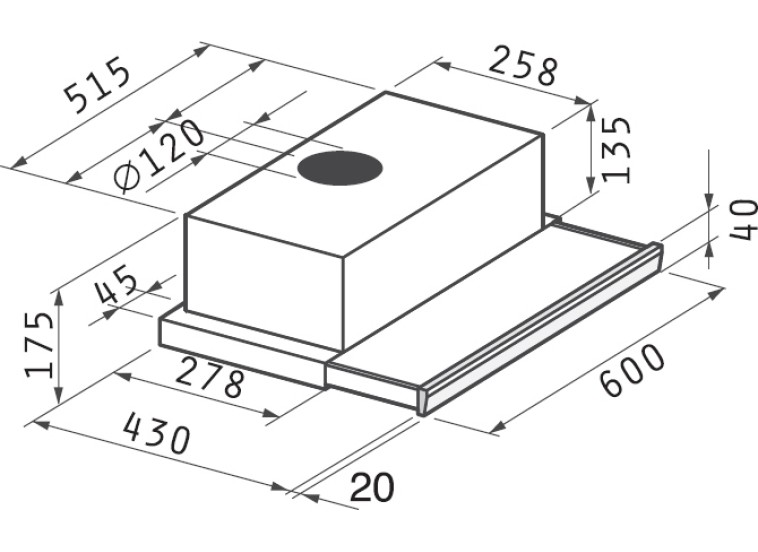 ΑΠΟΡΡΟΦΗΤΗΡΑΣ ΣΥΡΟΜΕΝΟΣ TURBO SLIM 60 cm ΑΝΟΞΕΙΔΩΤΟΣ ΑΠΟΡΡΟΦΗΤΗΡΑΣ ΣΥΡΟΜΕΝΟΣ TURBO SLIM 60 cm ΑΝΟΞΕΙΔΩΤΟΣ