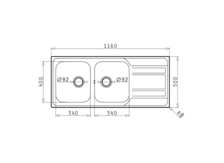 ΝΕΡΟΧΥΤΗΣ ZEDA EXTRA 116x50 2B 1D L 1TH Φ92 GOF ΝΕΡΟΧΥΤΗΣ ZEDA EXTRA 116x50 2B 1D L 1TH Φ92 GOF