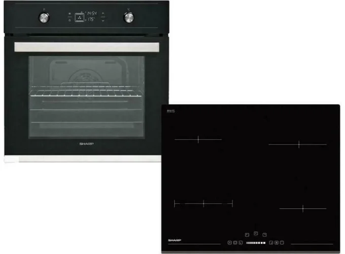 Σετ Φούρνος Εστία,68 λιτ., 59.5x59.5x57.5 εκ.,  K-60V19BQM + KH-6V08BS00, Sharp