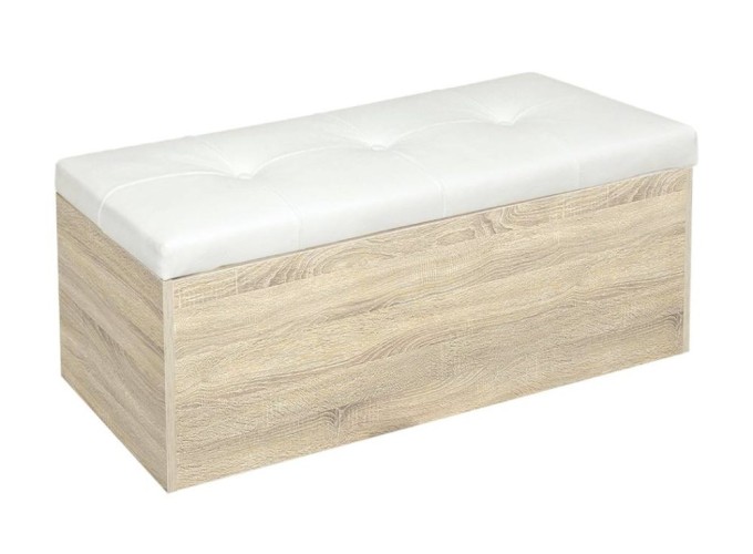 Σκαμπό με αποθηκευτικό χώρο, Praktik, Σόνομα/Λευκό 99x33x36 εκ., Genomax