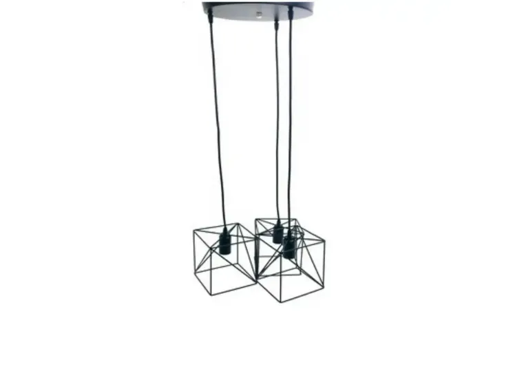 Κρεμαστό φωτιστικό οροφής τριπλό τετράγωνο - πολύγωνο μαύρο Ε27 C30  POLYGON 2