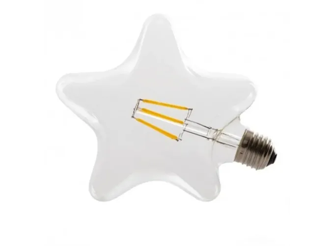 Λάμπα filament διακοσμητική σχήμα αστέρι Κεχριμπάρι Led 6W E27 Dimmable