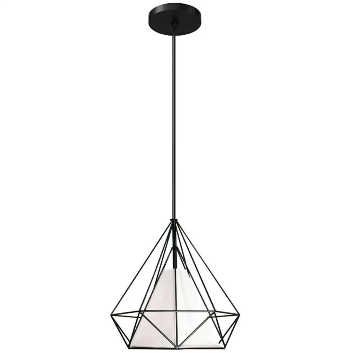 Φωτιστικό κρεμαστό οροφής διαμάντι 25cm με άσπρο κάλυμμα E27 C10 CICLIO1W250 Nitorio 2