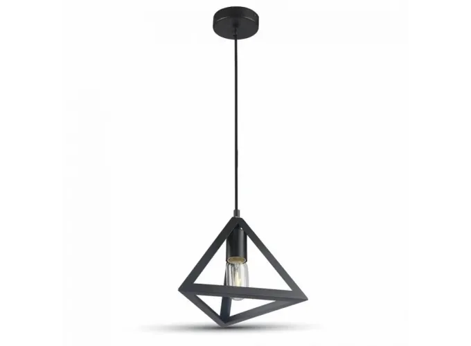 Κρεμαστό φωτιστικό οροφής μαύρο μονό Τρίγωνο (Πυραμίδα) C10 Ε27 TRIANG1