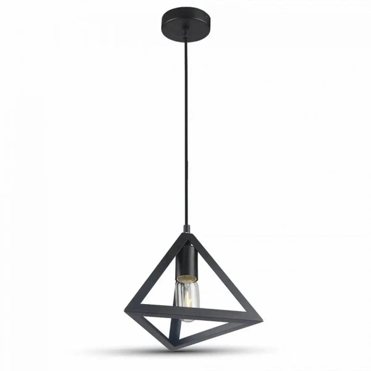 Κρεμαστό φωτιστικό οροφής μαύρο μονό Τρίγωνο (Πυραμίδα) C10 Ε27 TRIANG1