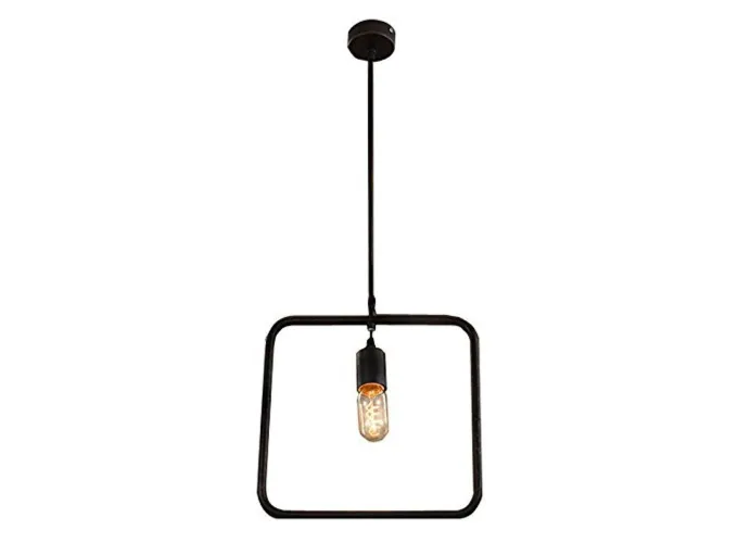 Κρεμαστό φωτιστικό οροφής μονό E27 Τετράγωνο Μαύρο C10 Square 1