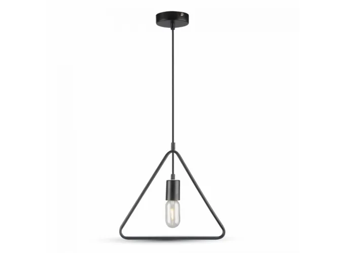 Κρεμαστό φωτιστικό οροφής μονό E27 τρίγωνο μαύρο E27 C10 TRIANG2