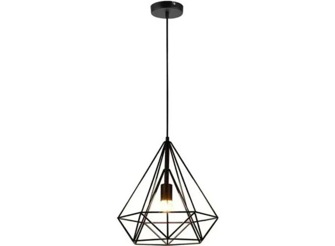 Κρεμαστό φωτιστικό οροφής μονό σχήματος διαμάντι 25cm από σίδερο E27 C10 CICLIO1250 Nitorio 1