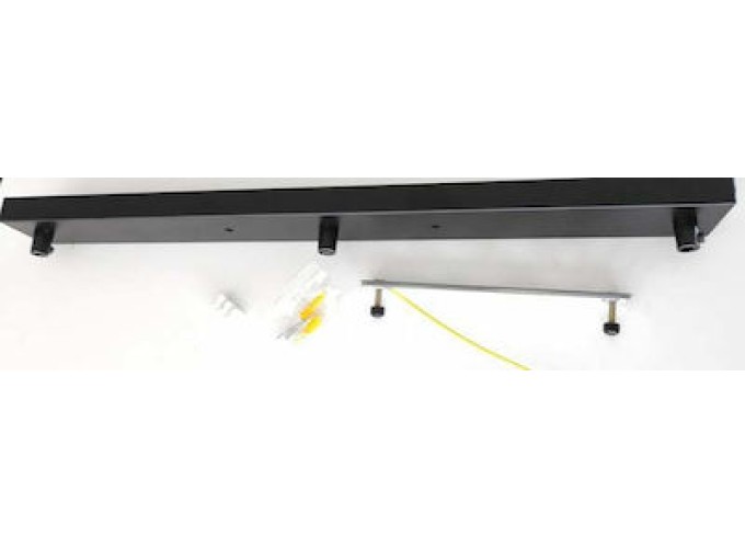 Ροζέτα για κρεμαστά φωτιστικά ορθογώνια 500x50mm Μαύρη με 3 Τρύπες