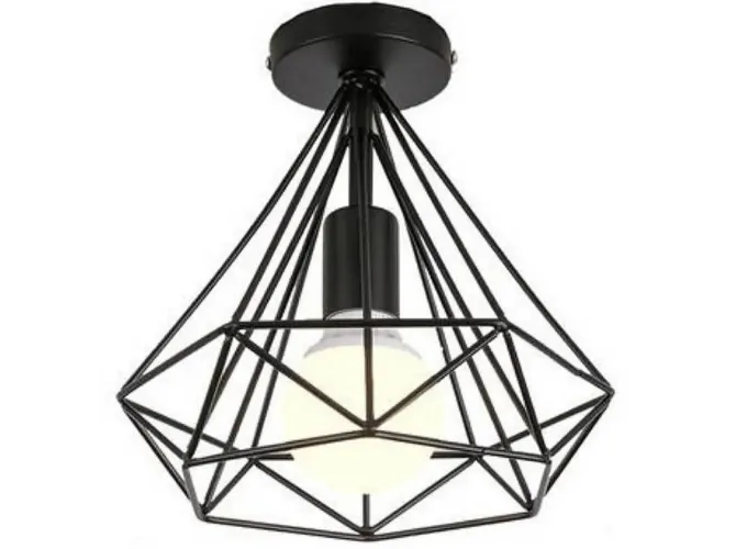 Φωτιστικό οροφής - Πλαφονιέρα σχήμα διαμάντι μαύρο 20cm Nitorio 42