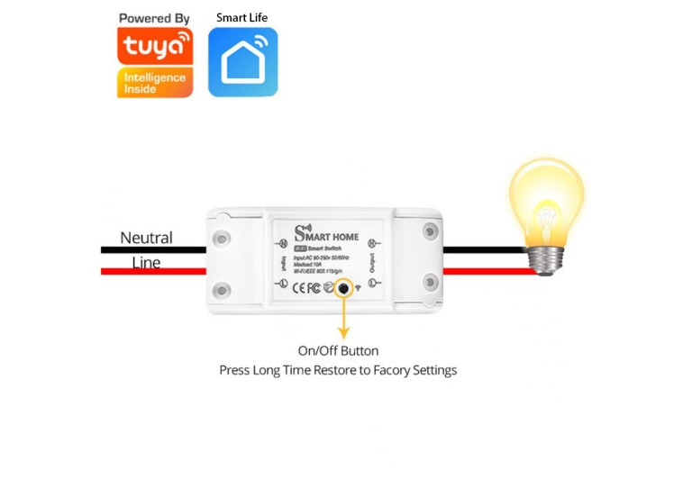 ΑΣΥΡΜΑΤΟΣ ΔΙΑΚΟΠΤΗΣ on/off WIFI - TUYA 220V ΑΣΥΡΜΑΤΟΣ ΔΙΑΚΟΠΤΗΣ on/off WIFI - TUYA 220V