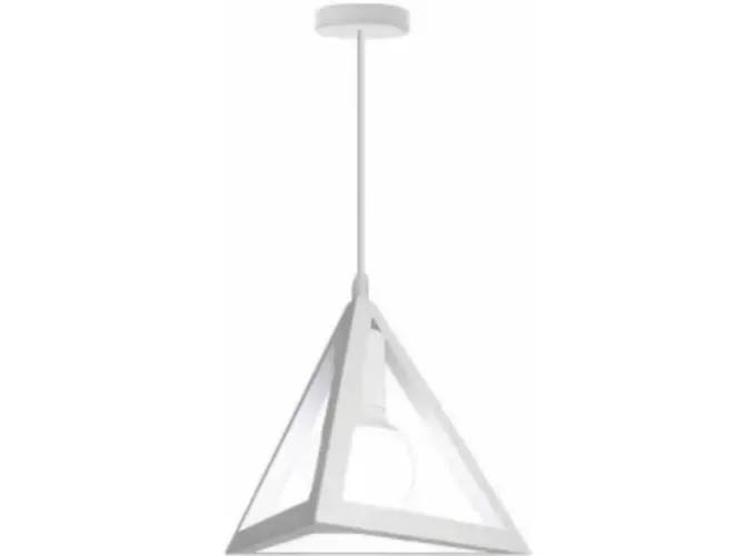 Κρεμαστό φωτιστικό οροφής λευκό μονό Τρίγωνο (Πυραμίδα) C10 Ε27 TRIANG12