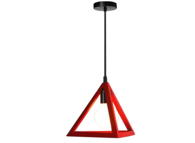 Κρεμαστό φωτιστικό οροφής κόκκινο μονό Τρίγωνο (Πυραμίδα) C10 Ε27 TRIANG19