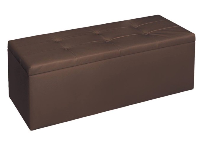 Σκαμπό αποθηκευτικό, TEXTIL, καφέ, 99/33/36 εκ., Genomax